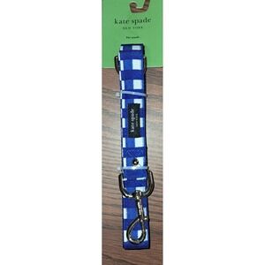 Kate Spade m/l blue and white leash, 72 inches, holds up to 90lbs.